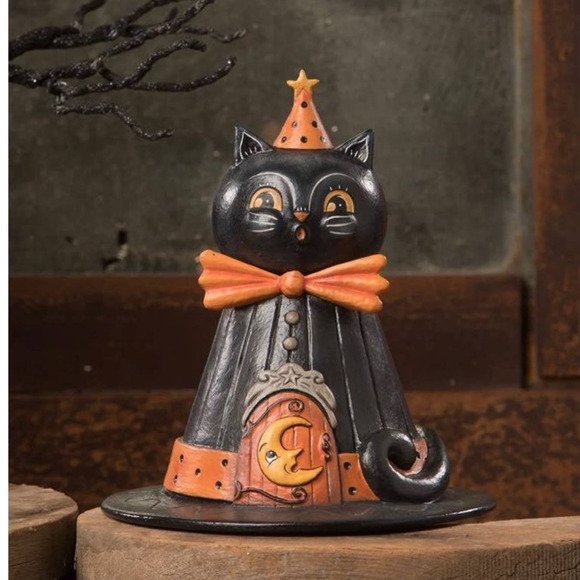 Bethany Lowe Other - New Bethany Lowe Johanna Parker Hocus Purrocus Black Cat Hat Container Halloween